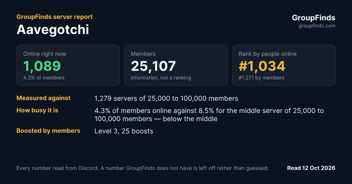 Aavegotchi's GroupFinds server report