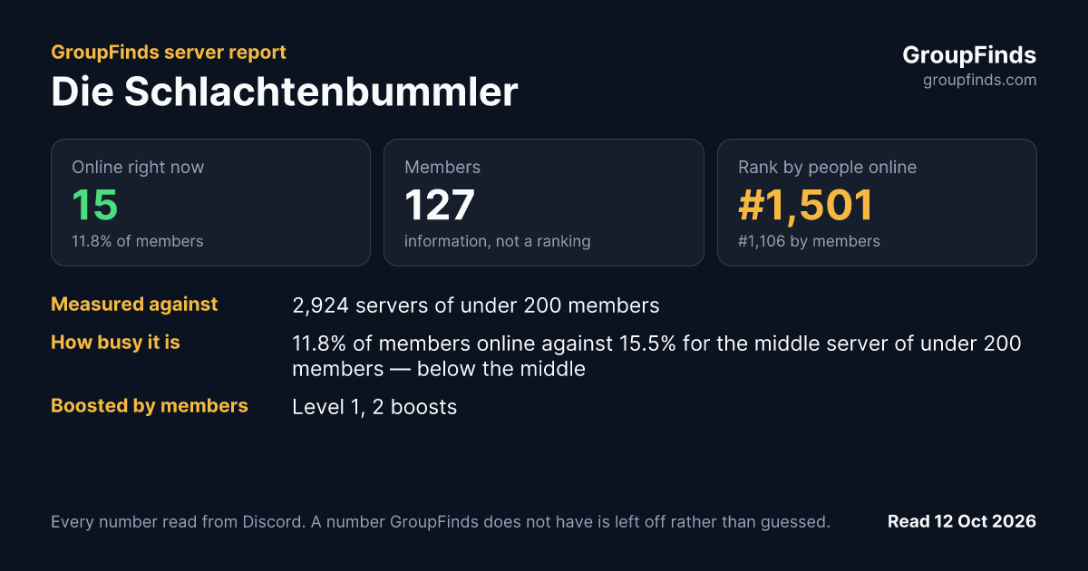 Die Schlachtenbummler's GroupFinds server report