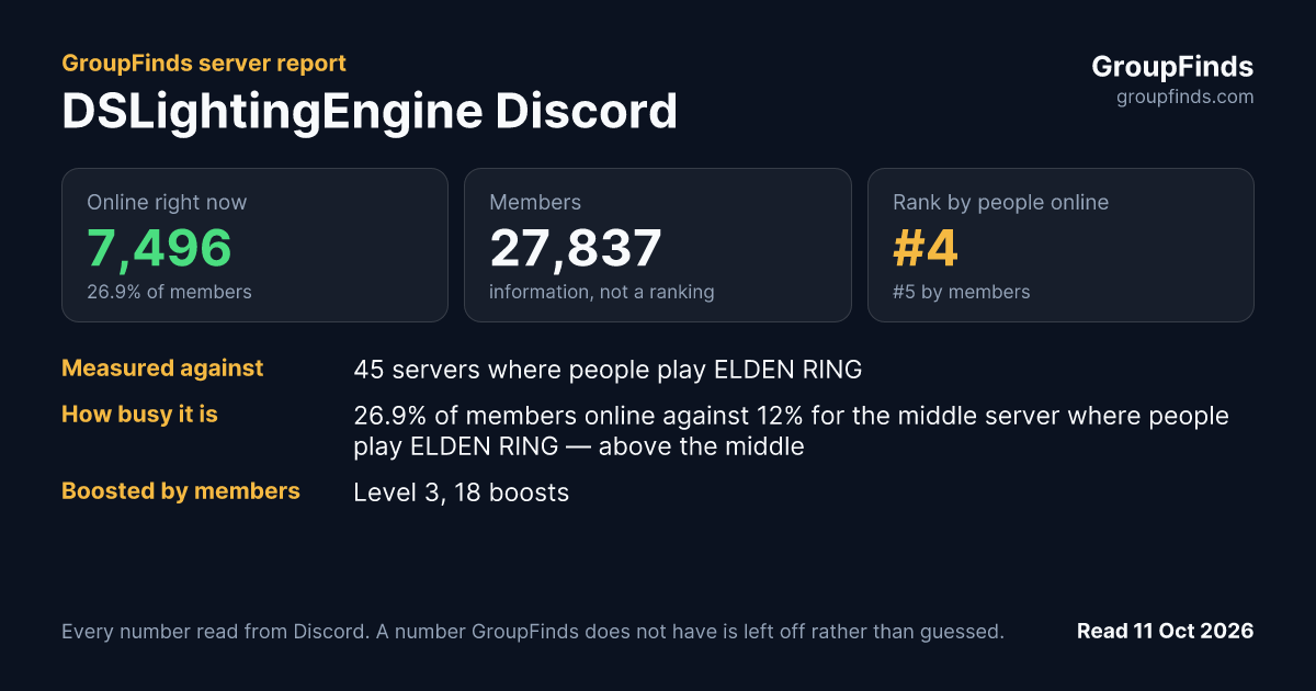 DSLightingEngine Discord's GroupFinds server report