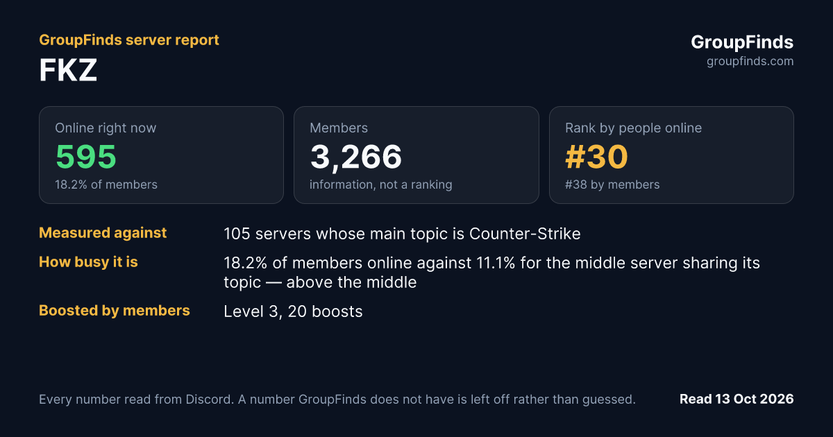 FKZ's GroupFinds server report