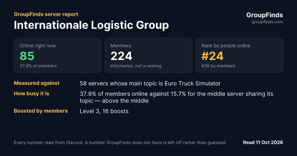 Internationale Logistic Group's GroupFinds server report