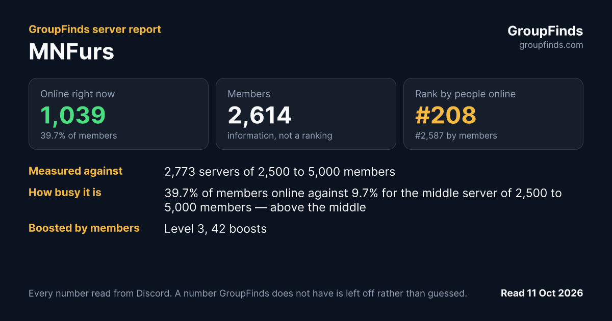 MNFurs's GroupFinds server report