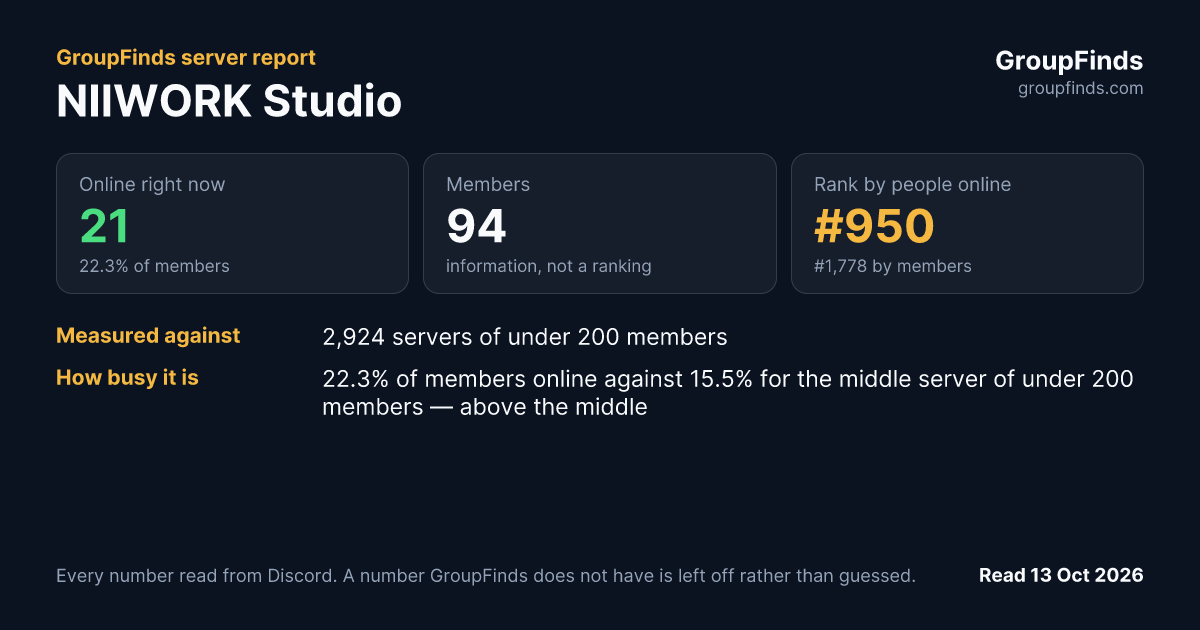 NIIWORK Studio's GroupFinds server report