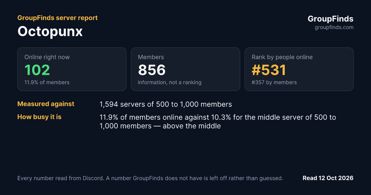 Octopunx's GroupFinds server report
