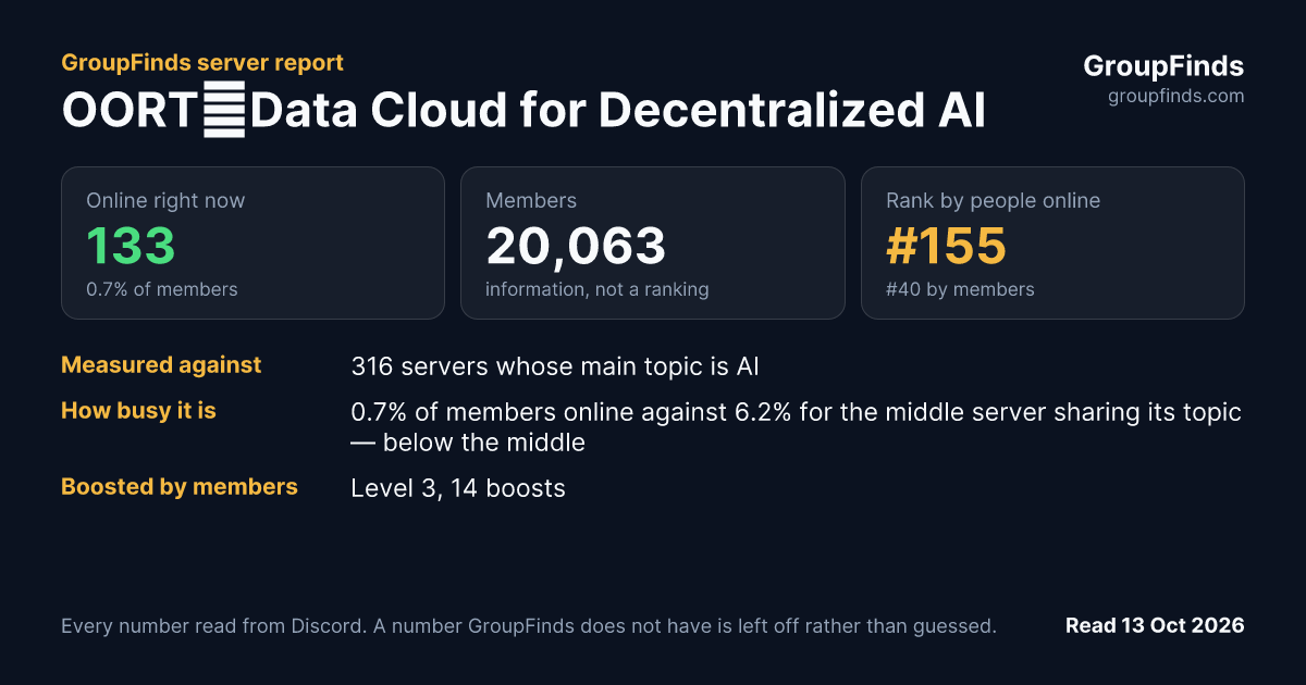 OORT｜Data Cloud for Decentralized AI's GroupFinds server report
