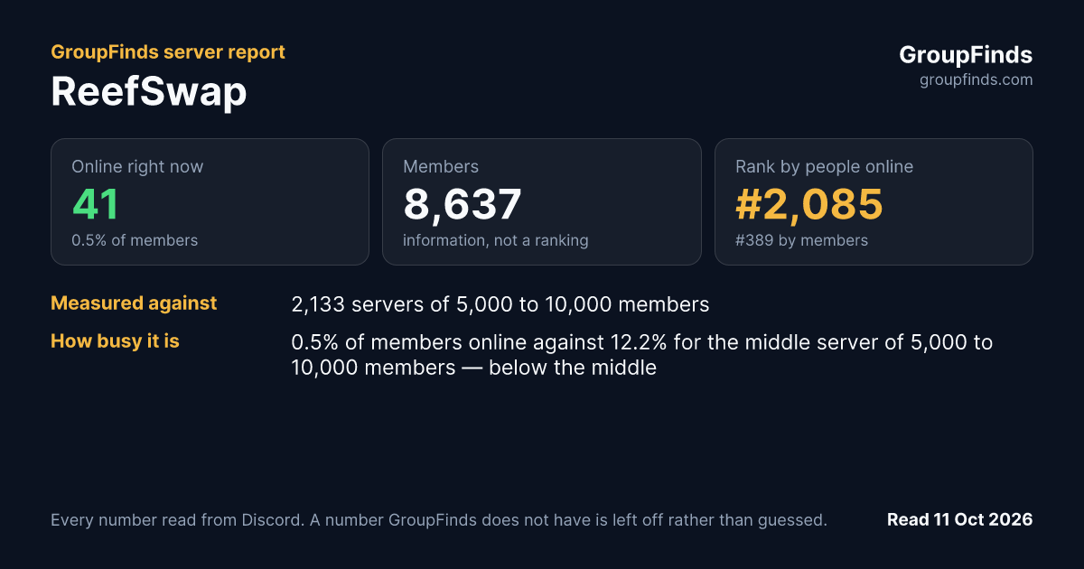 ReefSwap's GroupFinds server report