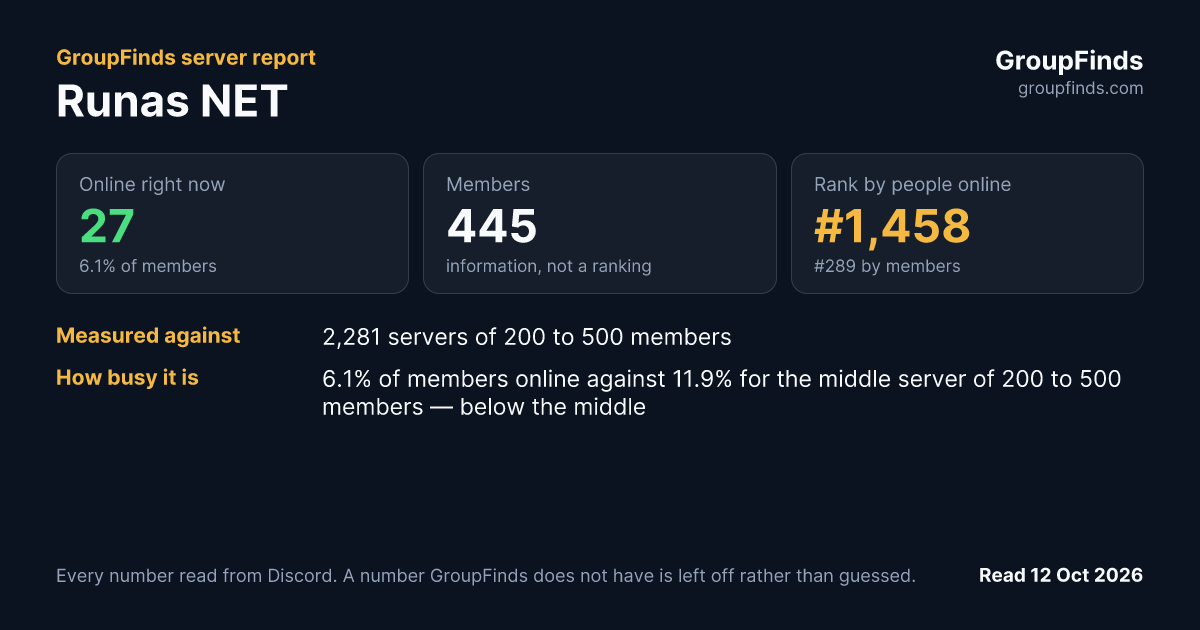 Runas NET's GroupFinds server report