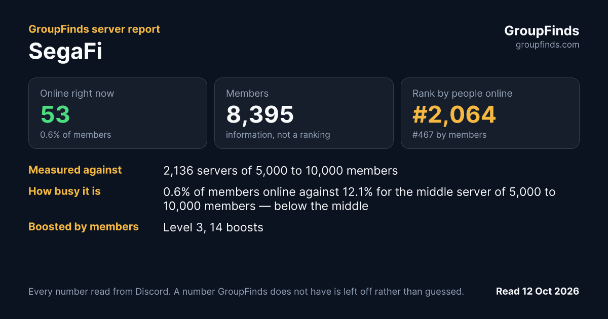 SegaFi's GroupFinds server report