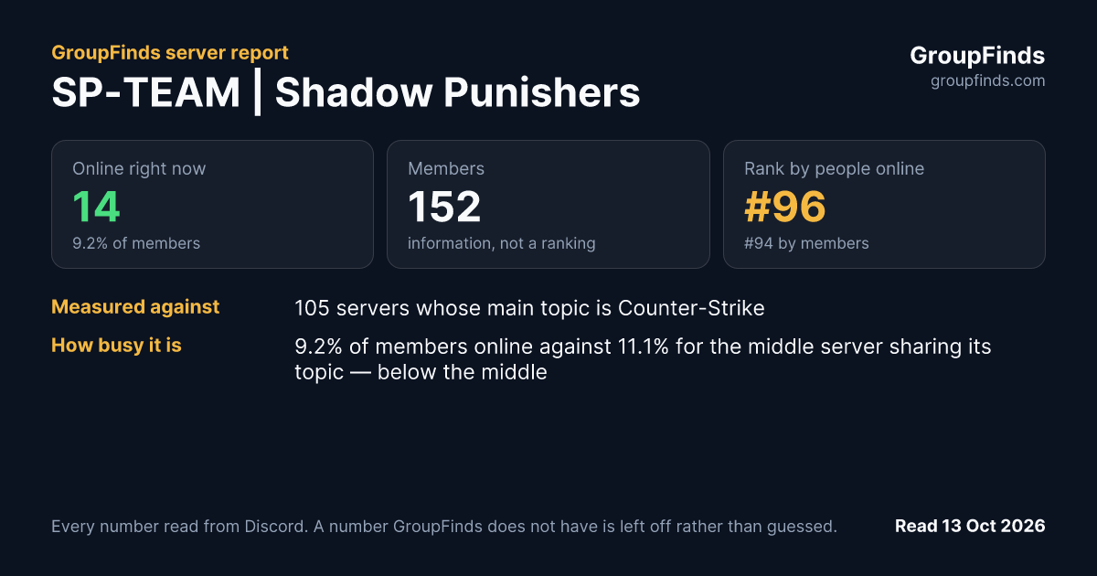 SP-TEAM | Shadow Punishers's GroupFinds server report