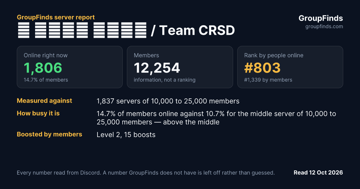 팀 크레센도 디스코드 / Team CRSD's GroupFinds server report