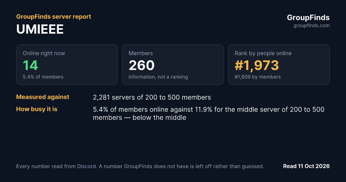 UMIEEE's GroupFinds server report