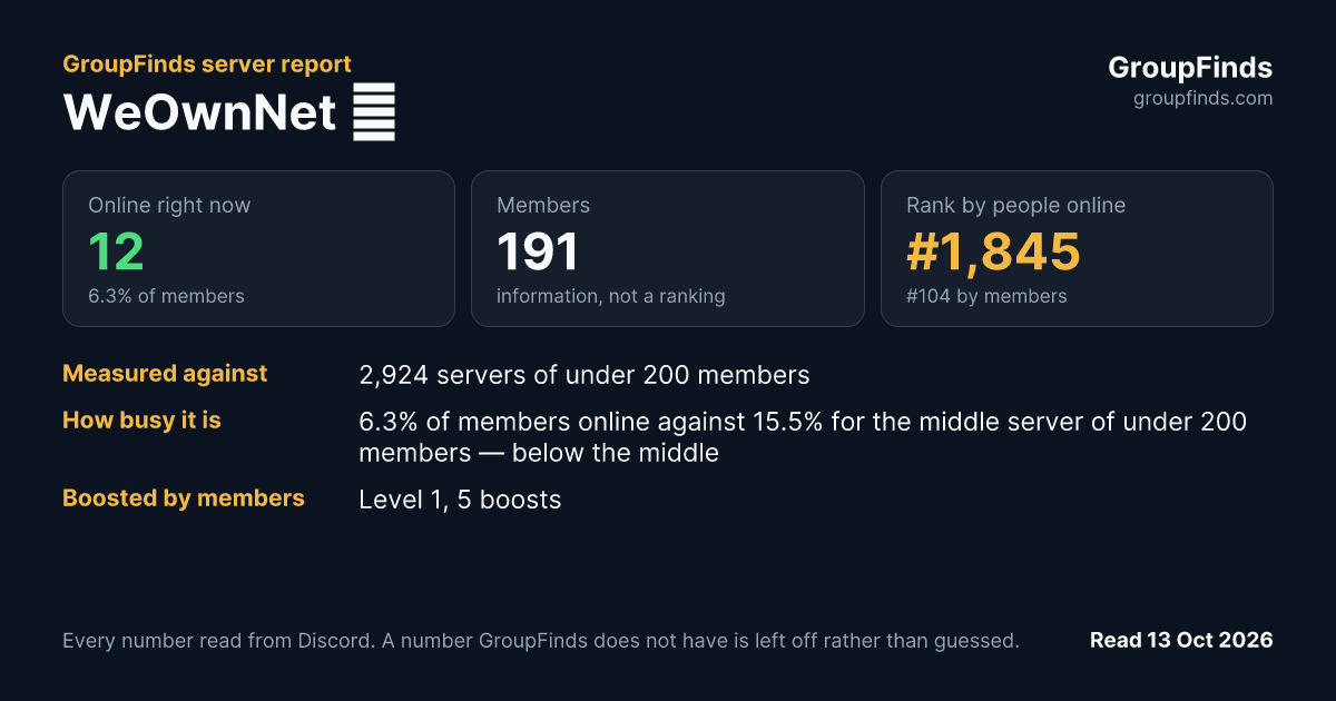 WeOwnNet 🌐's GroupFinds server report