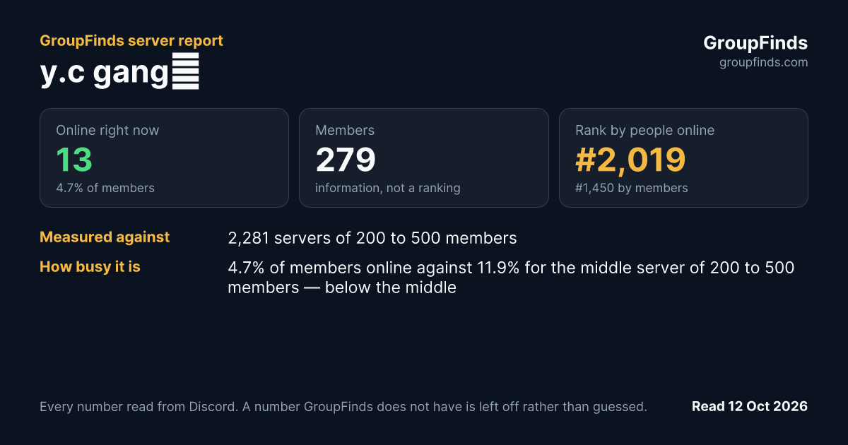 y.c gang👾's GroupFinds server report